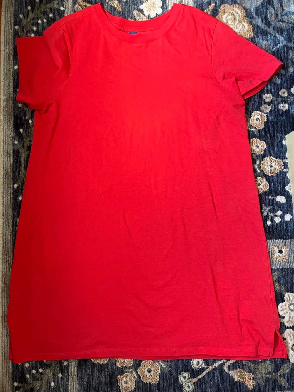 Old Navy Bright Red Short Sleeve Crewneck Tee Shirt Dress- Size L